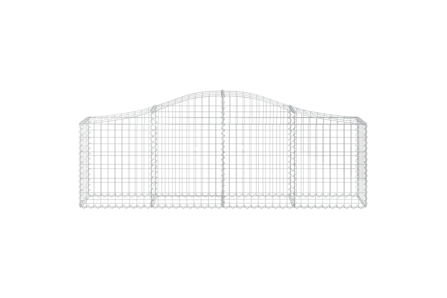 vidaXL 3145393 Arched Gabion Baskets 7 Pcs 200x30x60/80cm Galvanised Iron