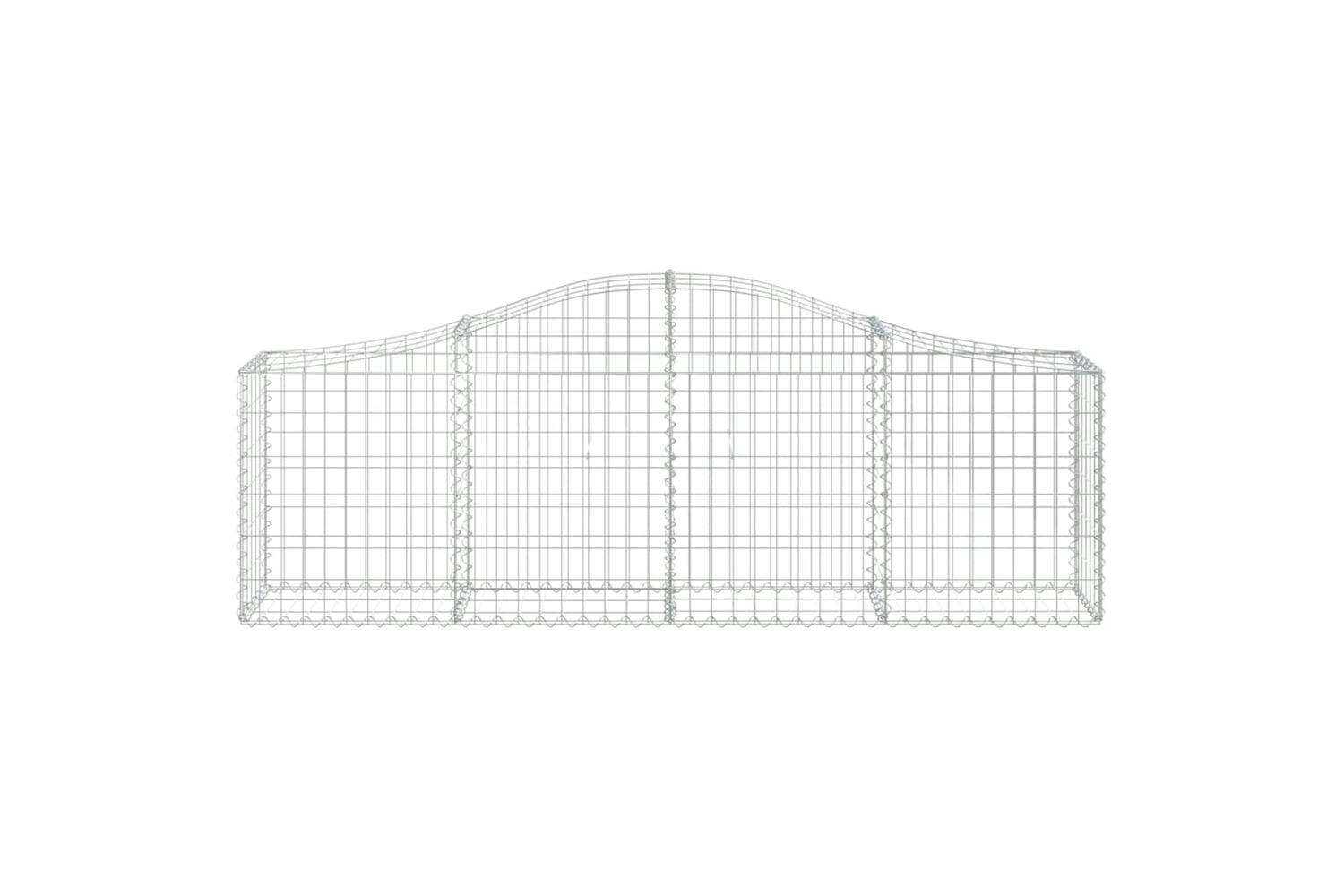 Vidaxl 3145393 Arched Gabion Baskets 7 Pcs 200x30x60/80 Cm Galvanised Iron