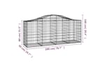 Vidaxl 3145619 Arched Gabion Baskets 2 Pcs 200x50x80/100 Cm Galvanised Iron