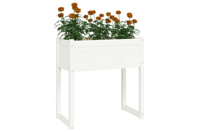 Vidaxl 822133 Planter White 78x40x81 Cm Solid Wood Pine