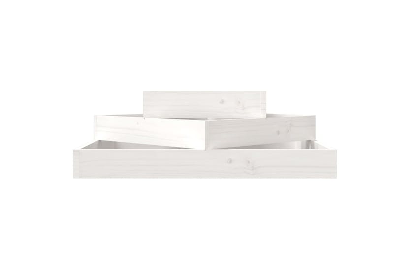 Vidaxl 823879 Planter White 83x83x27 Cm Solid Wood Pine