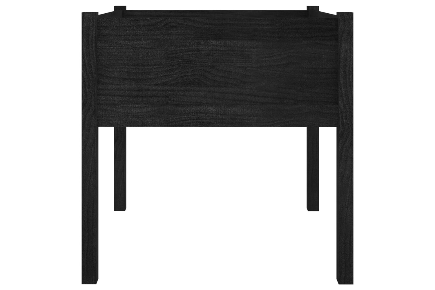 vidaXL 810817 Garden Planter Black 70x70x70cm Solid Pinewood