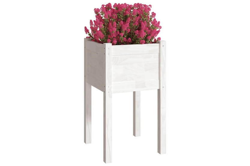 Vidaxl 810791 Garden Planter White 40x40x70 Cm Solid Pinewood