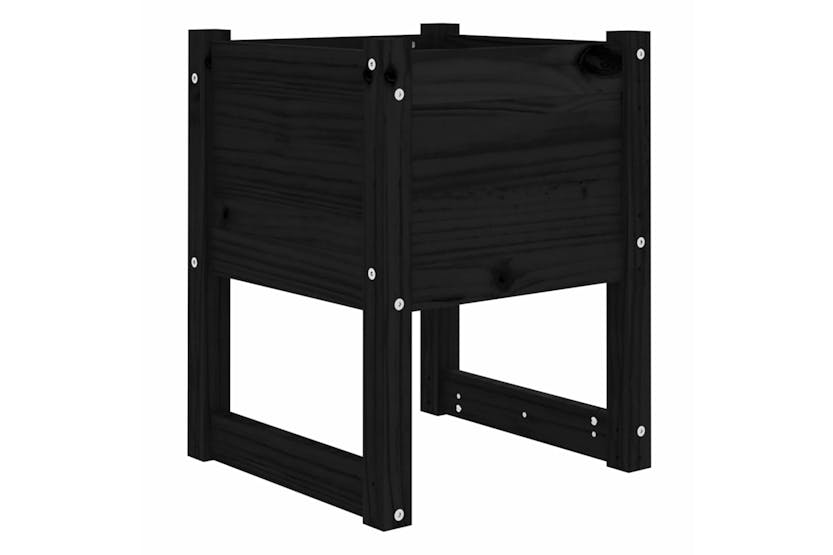 Vidaxl 822115 Planter Black 40x40x52.5 Cm Solid Wood Pine