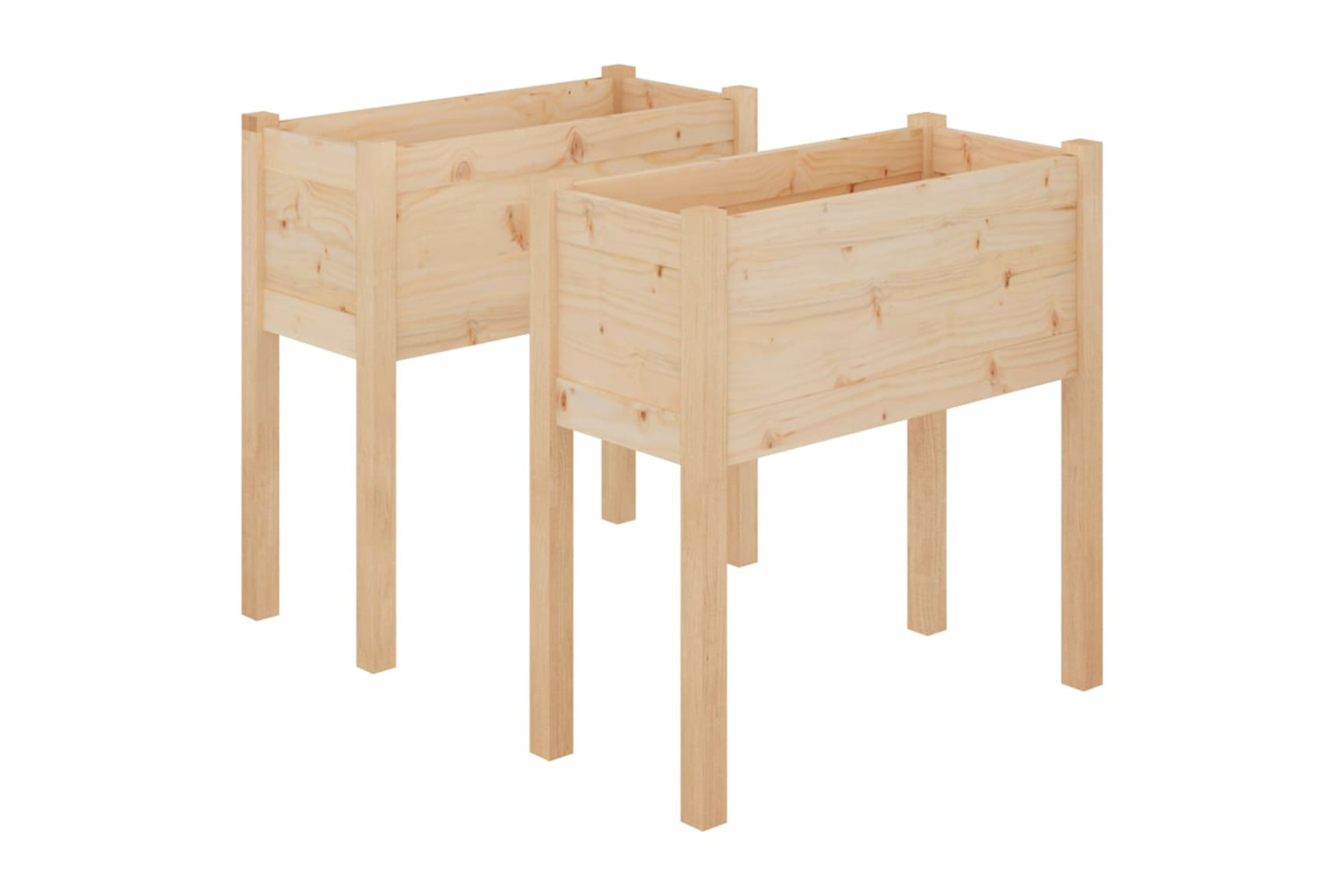 vidaXL 810820 Garden Planters 2 Pcs 70x31x70cm Solid Pinewood