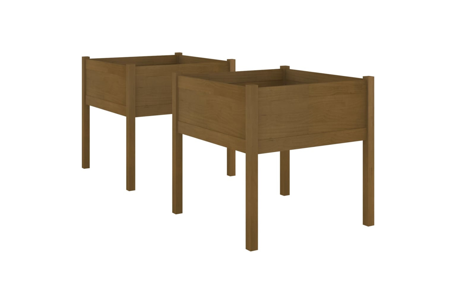 vidaXL 810816 Garden Planters 2 Pcs Honey Brown 70x70x70cm Solid Pinewood