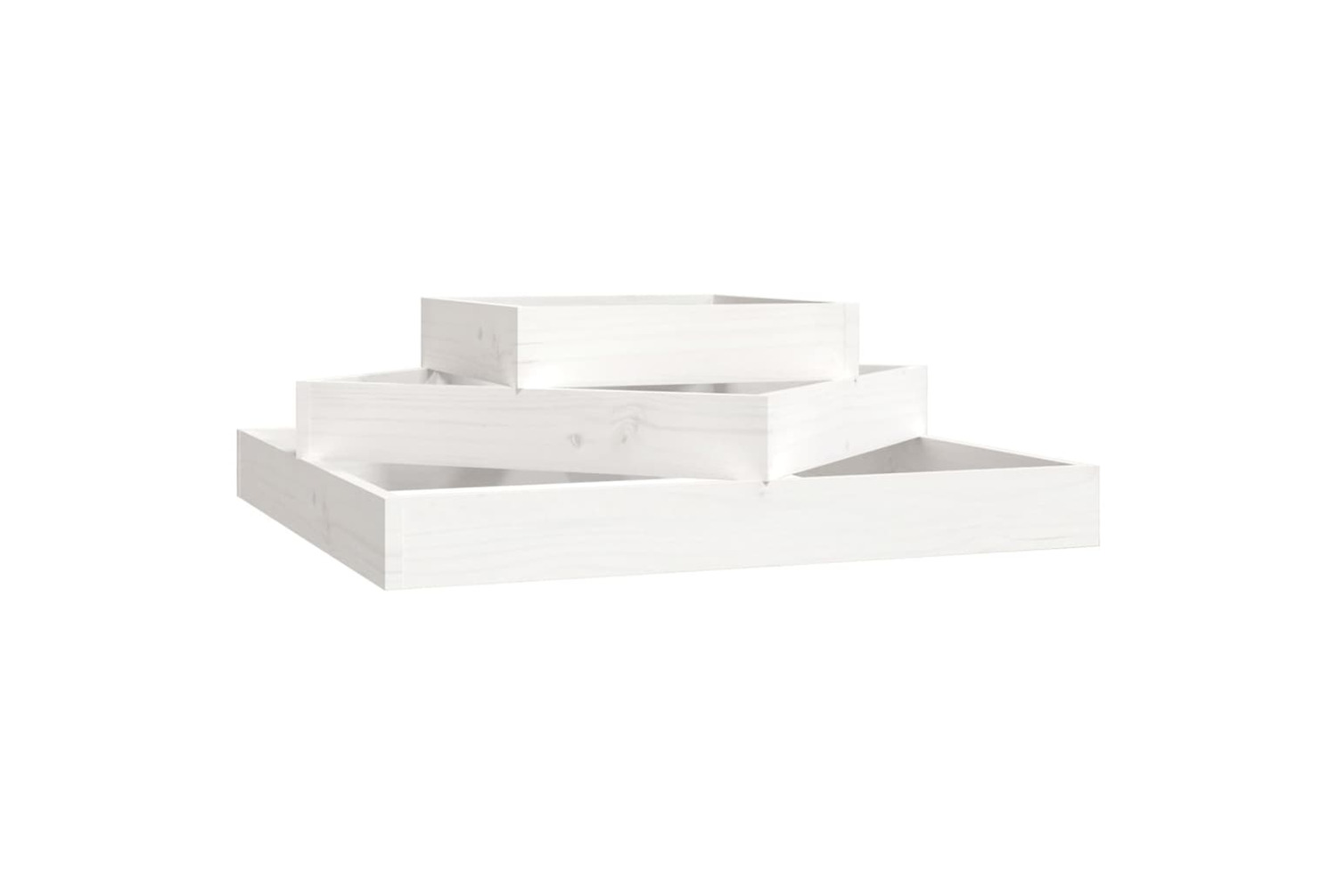 vidaXL 823879 Planter White 83x83x27cm Solid Wood Pine