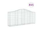 Vidaxl 3145422 Arched Gabion Baskets 15 Pcs 200x30x80/100 Cm Galvanised Iron