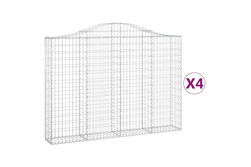 Vidaxl 3145474 Arched Gabion Baskets 4 Pcs 200x30x140/160 Cm Galvanised Iron