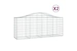 Vidaxl 3145619 Arched Gabion Baskets 2 Pcs 200x50x80/100 Cm Galvanised Iron