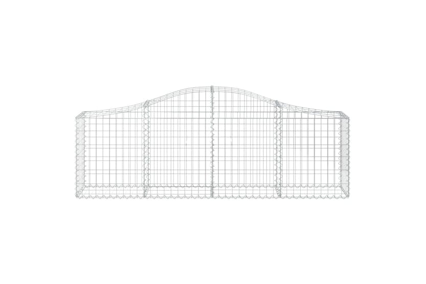 Vidaxl 3145391 Arched Gabion Baskets 5 Pcs 200x30x60/80 Cm Galvanised Iron