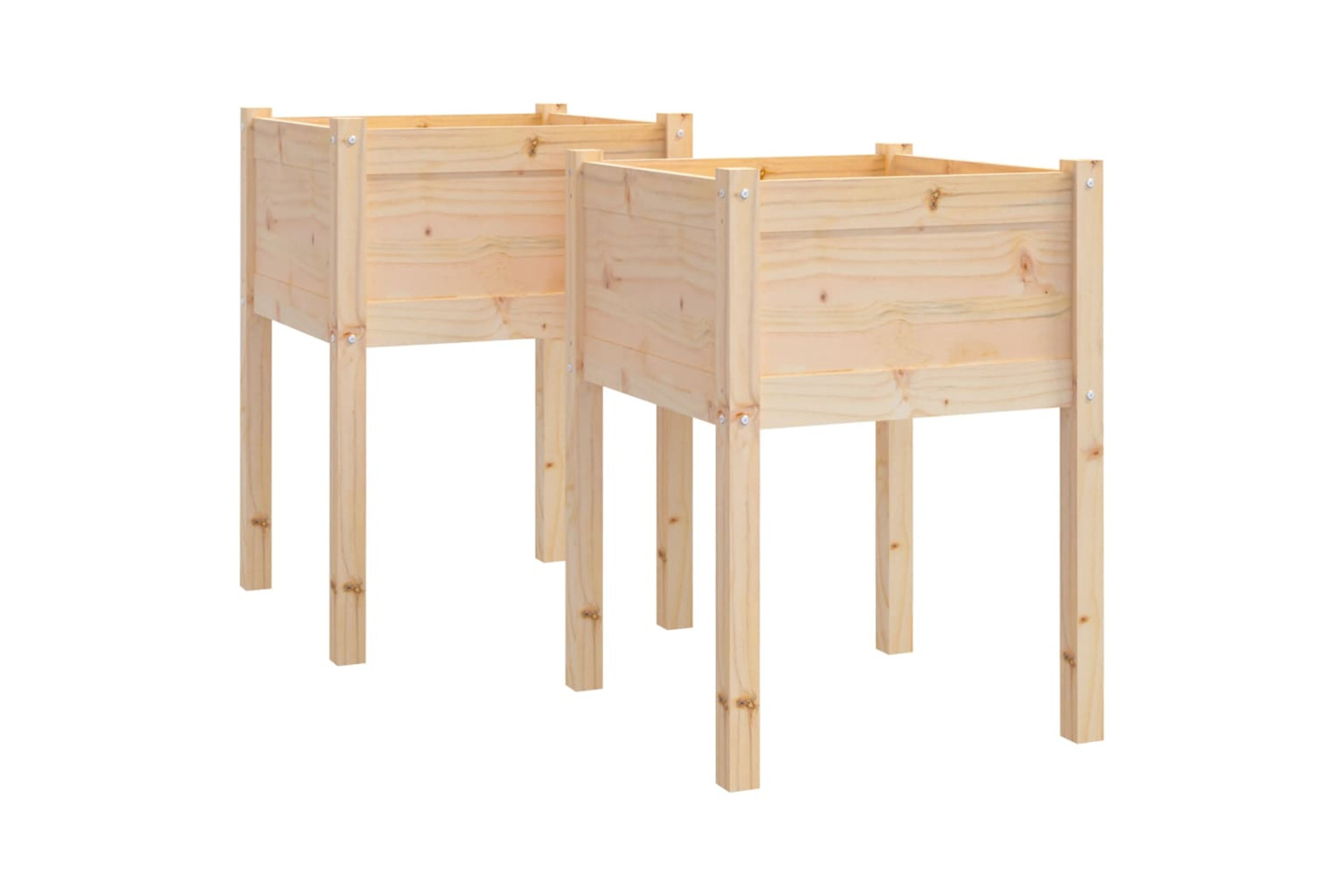 vidaXL 810800 Garden Planters 2 Pcs 50x50x70cm Solid Pinewood