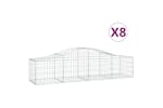 Vidaxl 3145583 Arched Gabion Baskets 8 Pcs 200x50x40/60 Cm Galvanised Iron