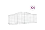 Vidaxl 3145600 Arched Gabion Baskets 4 Pcs 200x50x60/80 Cm Galvanised Iron