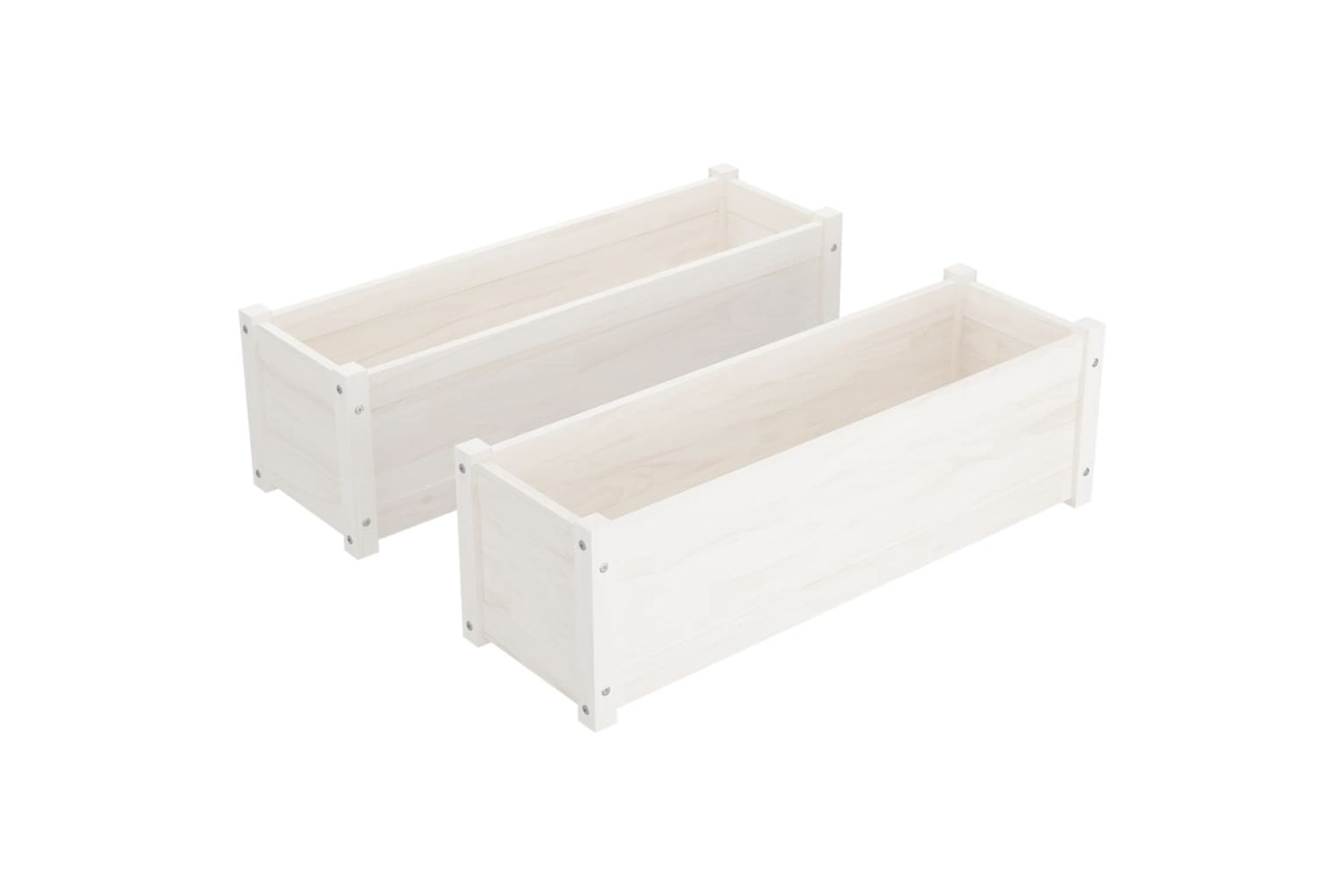 vidaXL 810717 Garden Planters 2 Pcs White 100x31x31cm Solid Pinewood