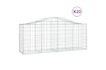 Vidaxl 3145634 Arched Gabion Baskets 20 Pcs 200x50x80/100 Cm Galvanised Iron