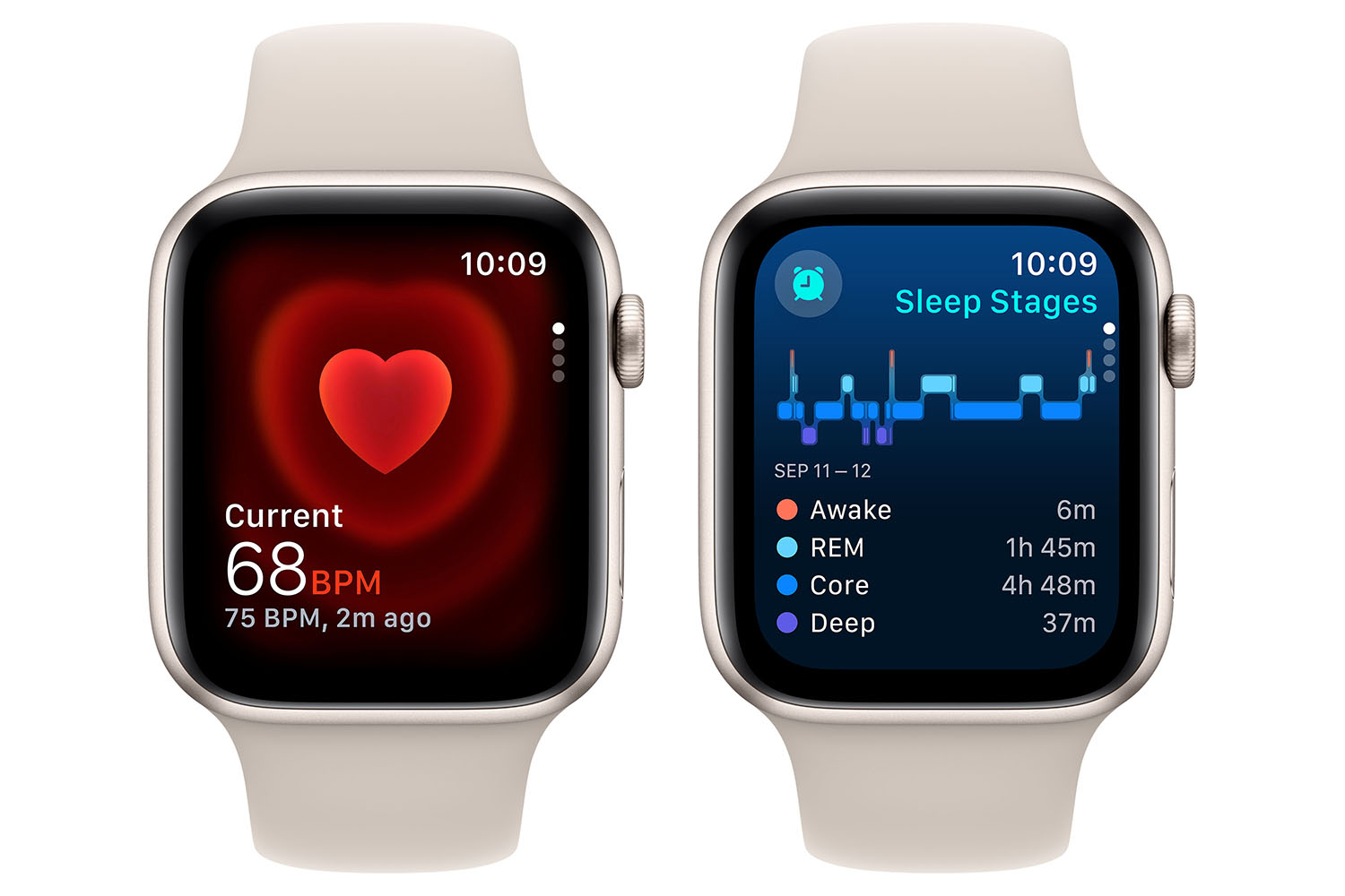 Apple Watch SE GPS | 44mm | Starlight Aluminium Case with Starlight Sport Band - S/M