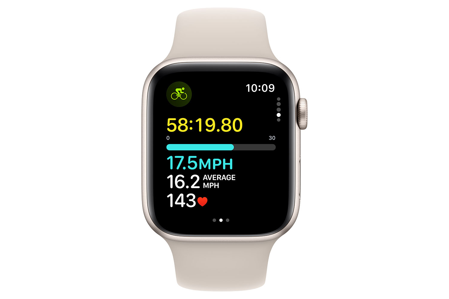 Apple Watch SE GPS | 44mm | Starlight Aluminium Case with Starlight Sport Band - S/M