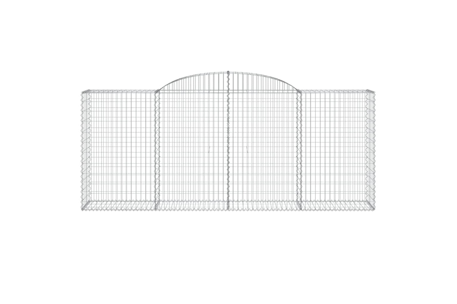 vidaXL 3146719 Arched Gabion Baskets 2 Pcs 300x50x120/140cm Galvanised Iron
