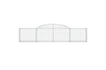 Vidaxl 3146492 Arched Gabion Baskets 9 Pcs 300x30x60/80 Cm Galvanised Iron