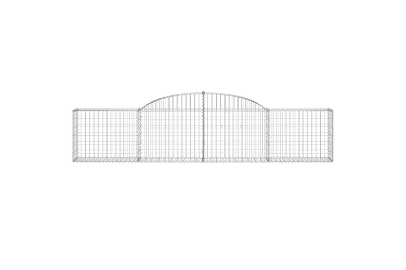 Vidaxl 3146486 Arched Gabion Baskets 3 Pcs 300x30x60/80 Cm Galvanised Iron