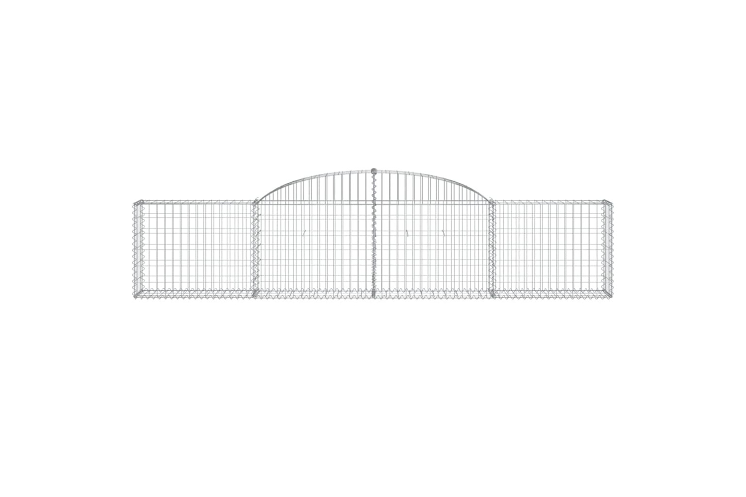 vidaXL 3146491 Arched Gabion Baskets 8 Pcs 300x30x60/80cm Galvanised Iron