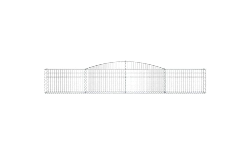 Vidaxl 3146841 Arched Gabion Baskets 3 Pcs 400x30x60/80 Cm Galvanised Iron