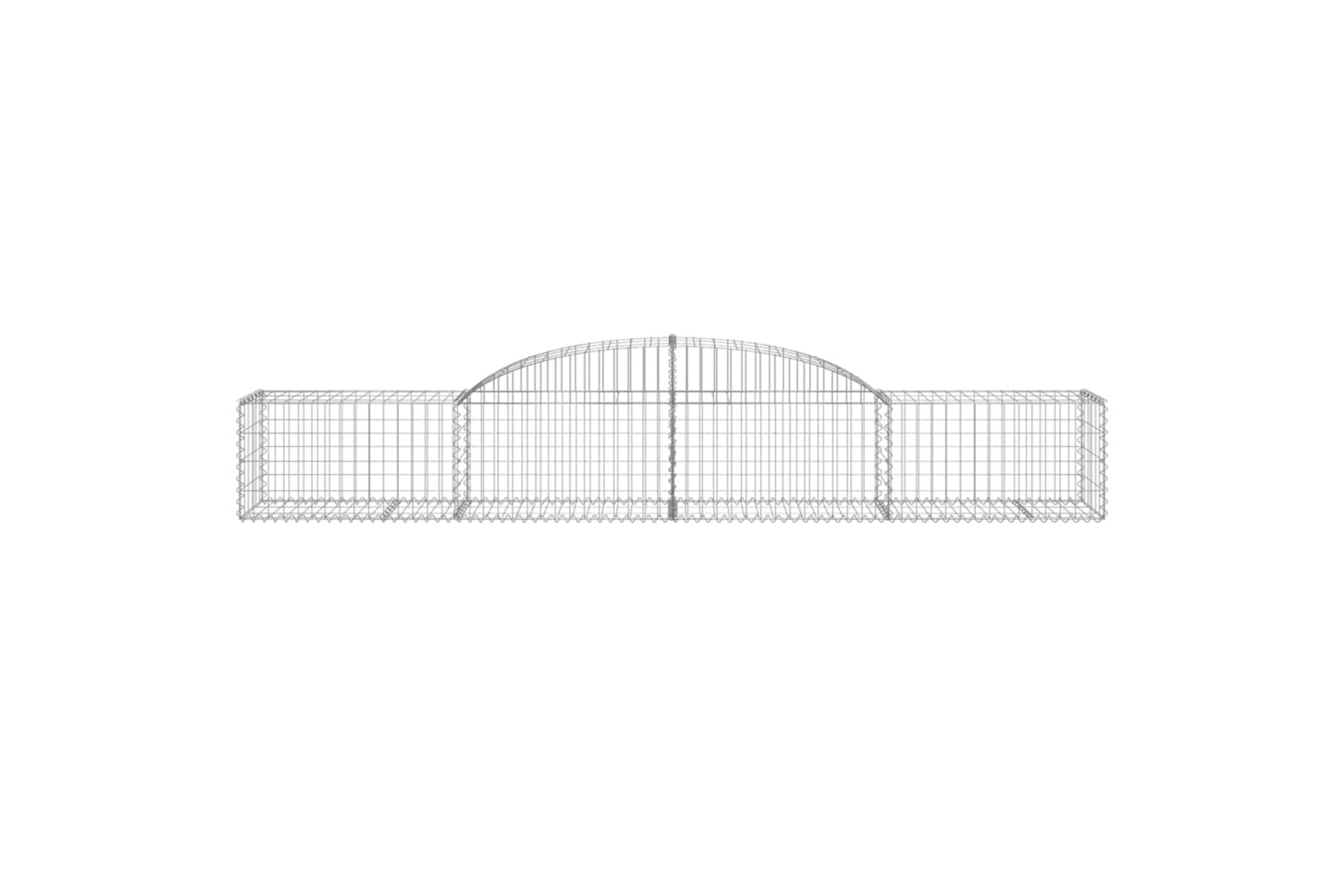 vidaXL 3146653 Arched Gabion Baskets 8 Pcs 300x50x40/60cm Galvanised Iron
