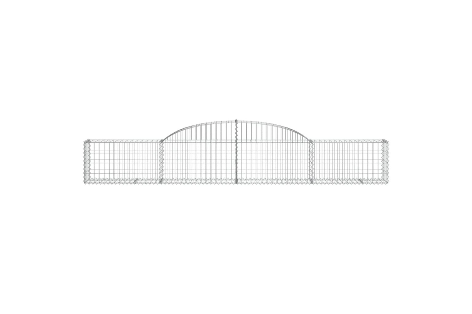 vidaXL 3146470 Arched Gabion Baskets 5 Pcs 300x30x40/60cm Galvanised Iron