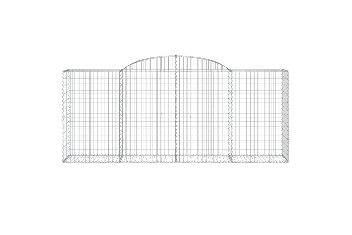 vidaXL 3146725 Arched Gabion Baskets 8 Pcs 300x50x120/140cm Galvanised Iron