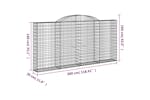 Vidaxl 3146560 Arched Gabion Baskets 5 Pcs 300x30x140/160 Cm Galvanised Iron