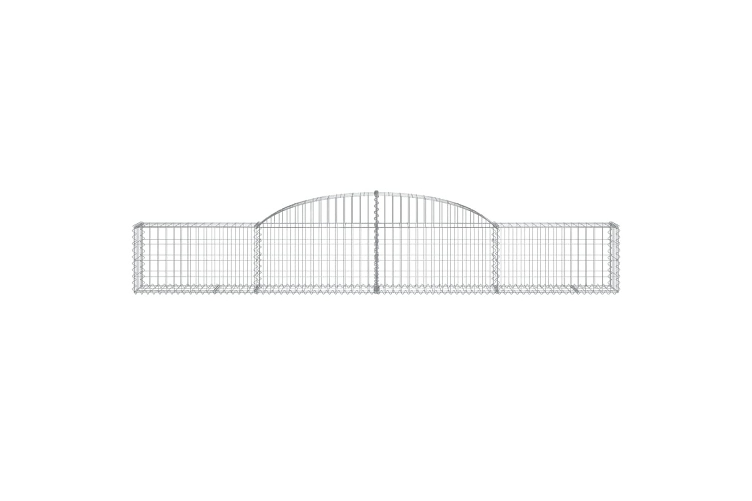 vidaXL 3146469 Arched Gabion Baskets 4 Pcs 300x30x40/60cm Galvanised Iron