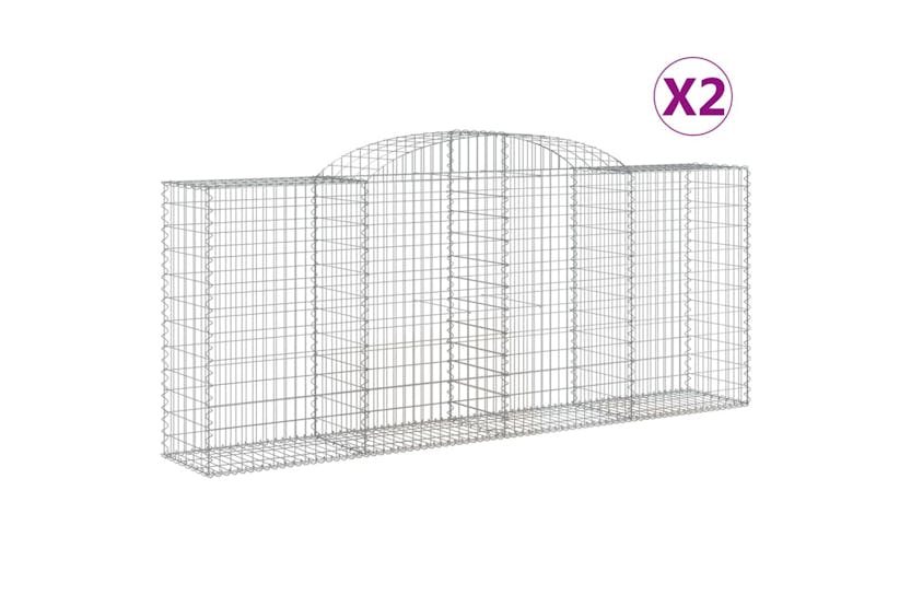 Vidaxl 3146719 Arched Gabion Baskets 2 Pcs 300x50x120/140 Cm Galvanised Iron