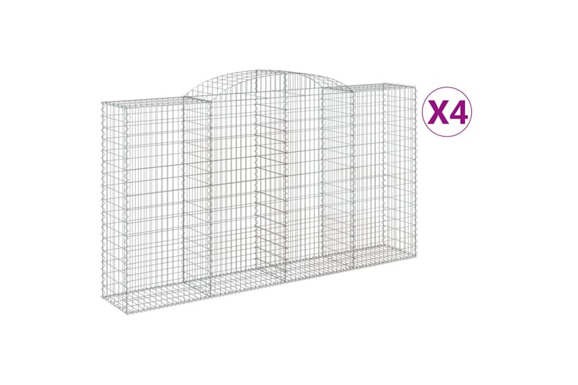 Vidaxl 3146757 Arched Gabion Baskets 4 Pcs 300x50x160/180 Cm Galvanised Iron