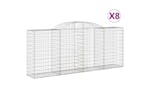 Vidaxl 3146725 Arched Gabion Baskets 8 Pcs 300x50x120/140 Cm Galvanised Iron