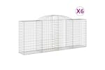 Vidaxl 3146723 Arched Gabion Baskets 6 Pcs 300x50x120/140 Cm Galvanised Iron