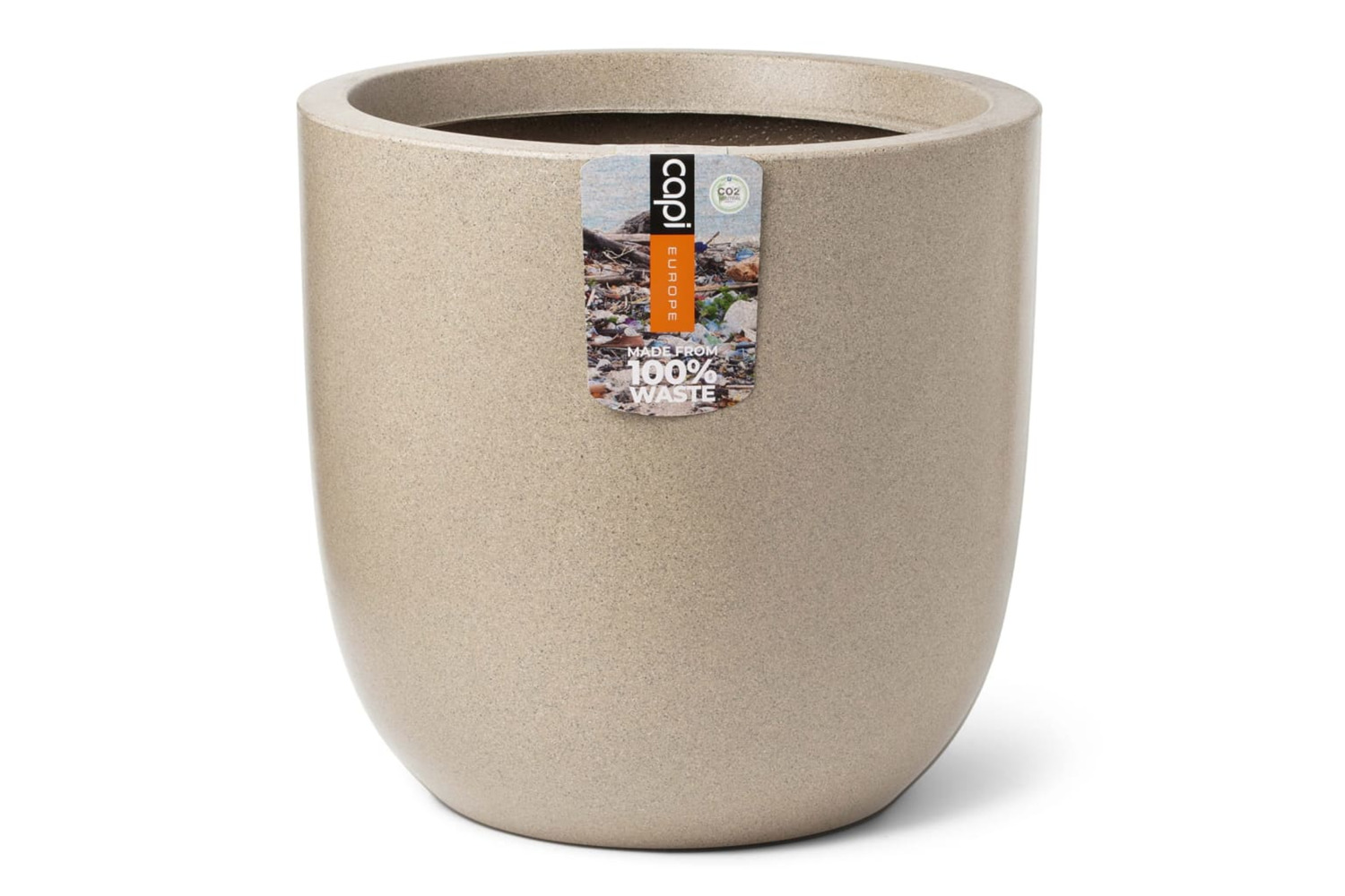 Capi 445484 Egg Planter Waste Smooth 35x34 Cm Terrazzo Beige