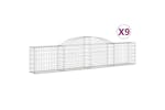 Vidaxl 3146492 Arched Gabion Baskets 9 Pcs 300x30x60/80 Cm Galvanised Iron