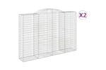 Vidaxl 3146791 Arched Gabion Baskets 2 Pcs 300x50x200/220 Cm Galvanised Iron