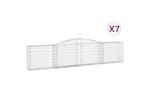 Vidaxl 3146858 Arched Gabion Baskets 7 Pcs 400x30x80/100 Cm Galvanised Iron