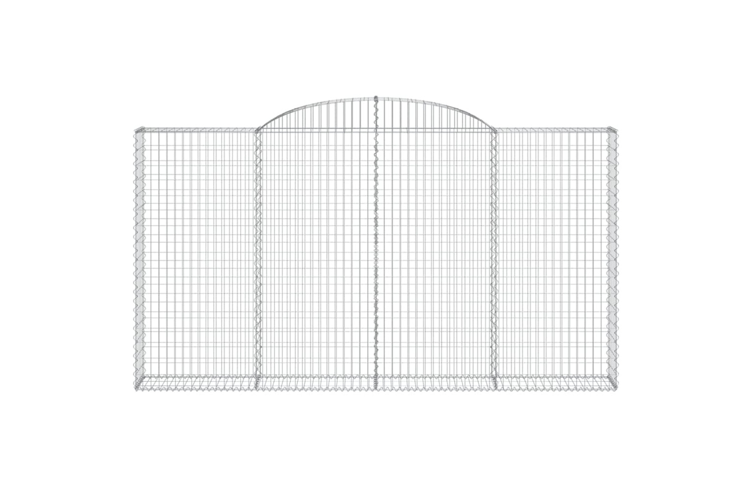 vidaXL 3146576 Arched Gabion Baskets 3 Pcs 300x30x160/180cm Galvanised Iron