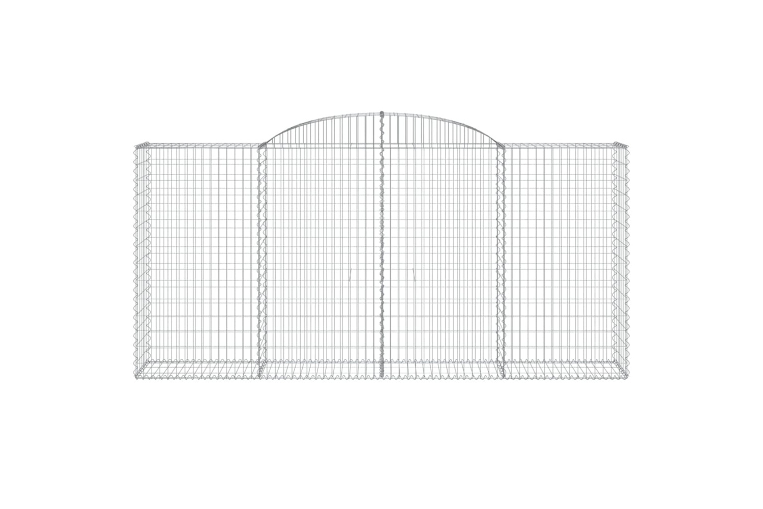 vidaXL 3146739 Arched Gabion Baskets 4 Pcs 300x50x140/160cm Galvanised Iron