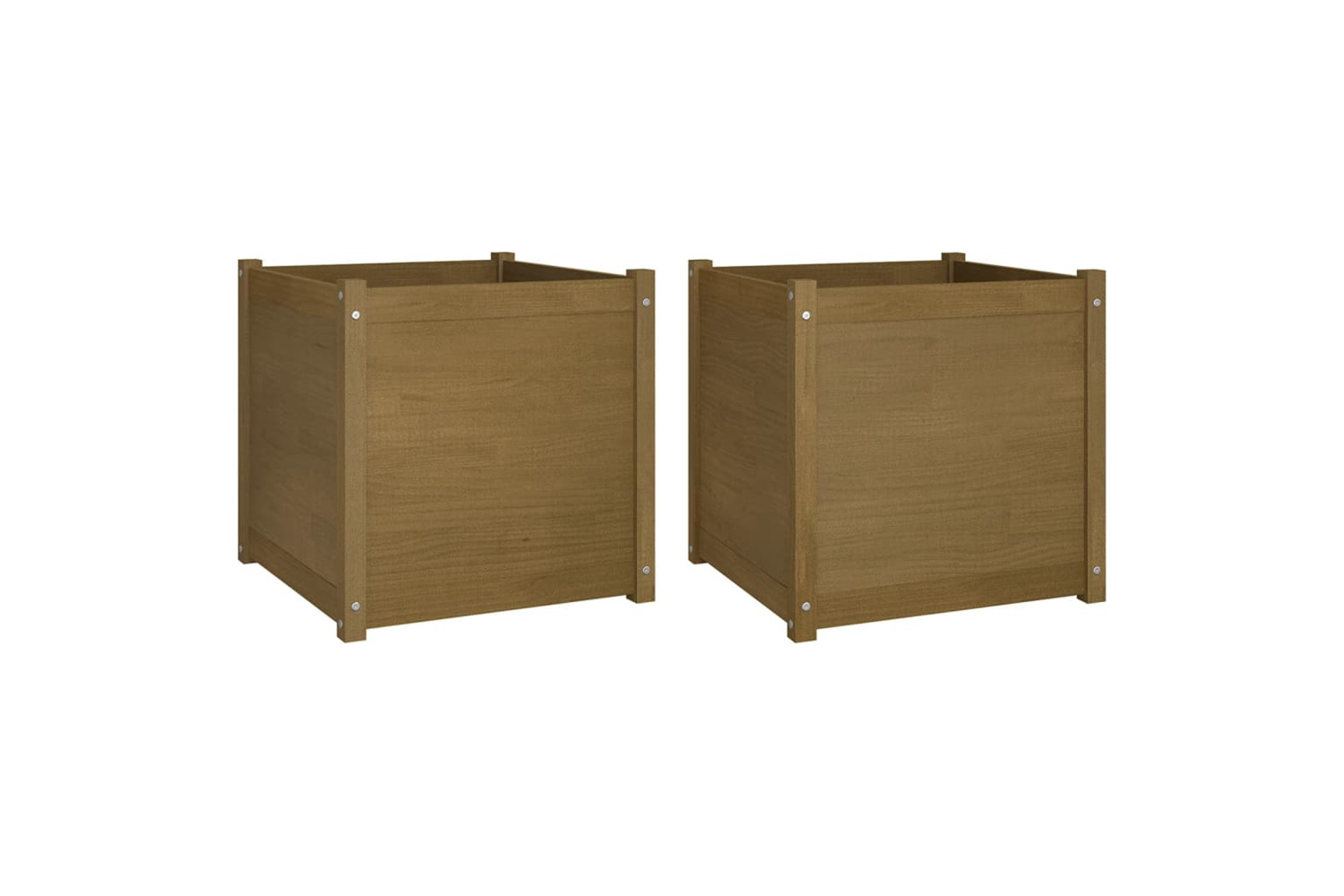 vidaXL 810565 Garden Planters 2 Pcs Honey Brown 60x60x60cm Solid Pinewood