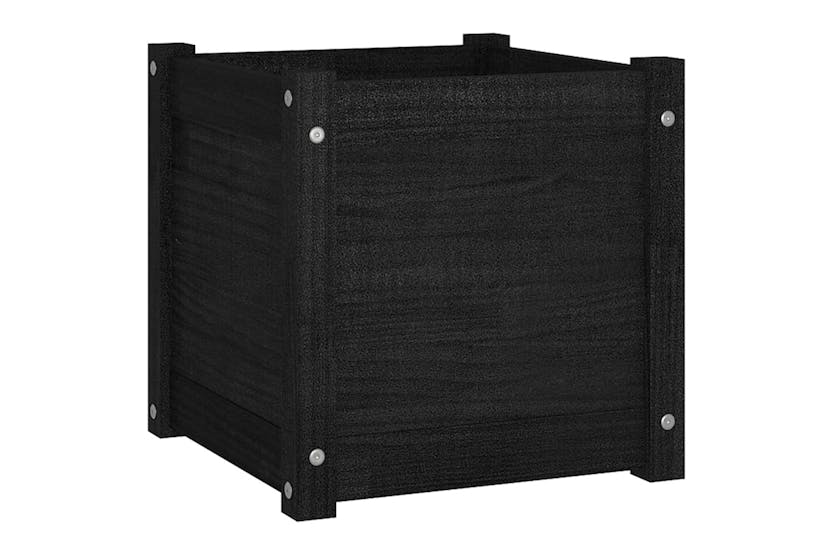 Vidaxl 810542 Garden Planter Black 40x40x40 Cm Solid Pinewood