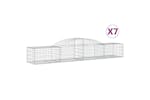 Vidaxl 3146652 Arched Gabion Baskets 7 Pcs 300x50x40/60 Cm Galvanised Iron