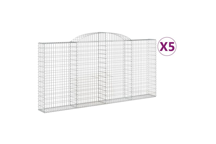 Vidaxl 3146560 Arched Gabion Baskets 5 Pcs 300x30x140/160 Cm Galvanised Iron