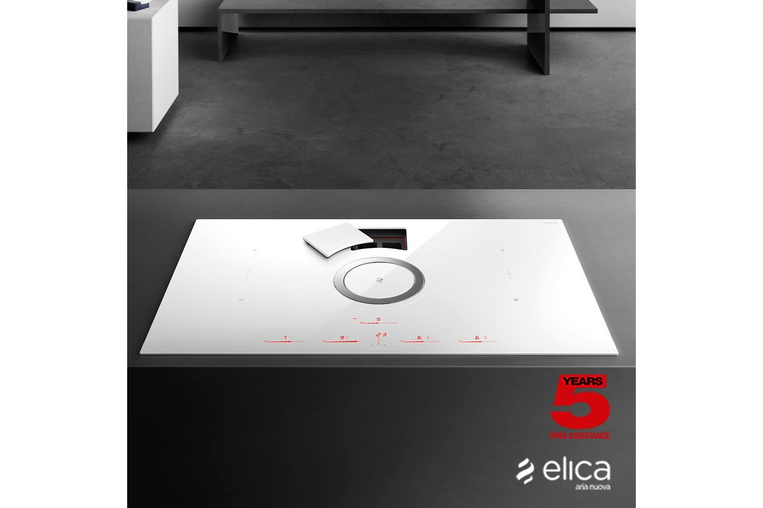 Elica Nikolatesla 83cm Built-in Duct Induction Hob | NIKOSWITCHDUCWH