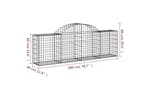 Vidaxl 3146072 Arched Gabion Baskets 6 Pcs 200x30x60/80 Cm Galvanised Iron