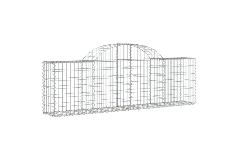 Vidaxl 3146072 Arched Gabion Baskets 6 Pcs 200x30x60/80 Cm Galvanised Iron