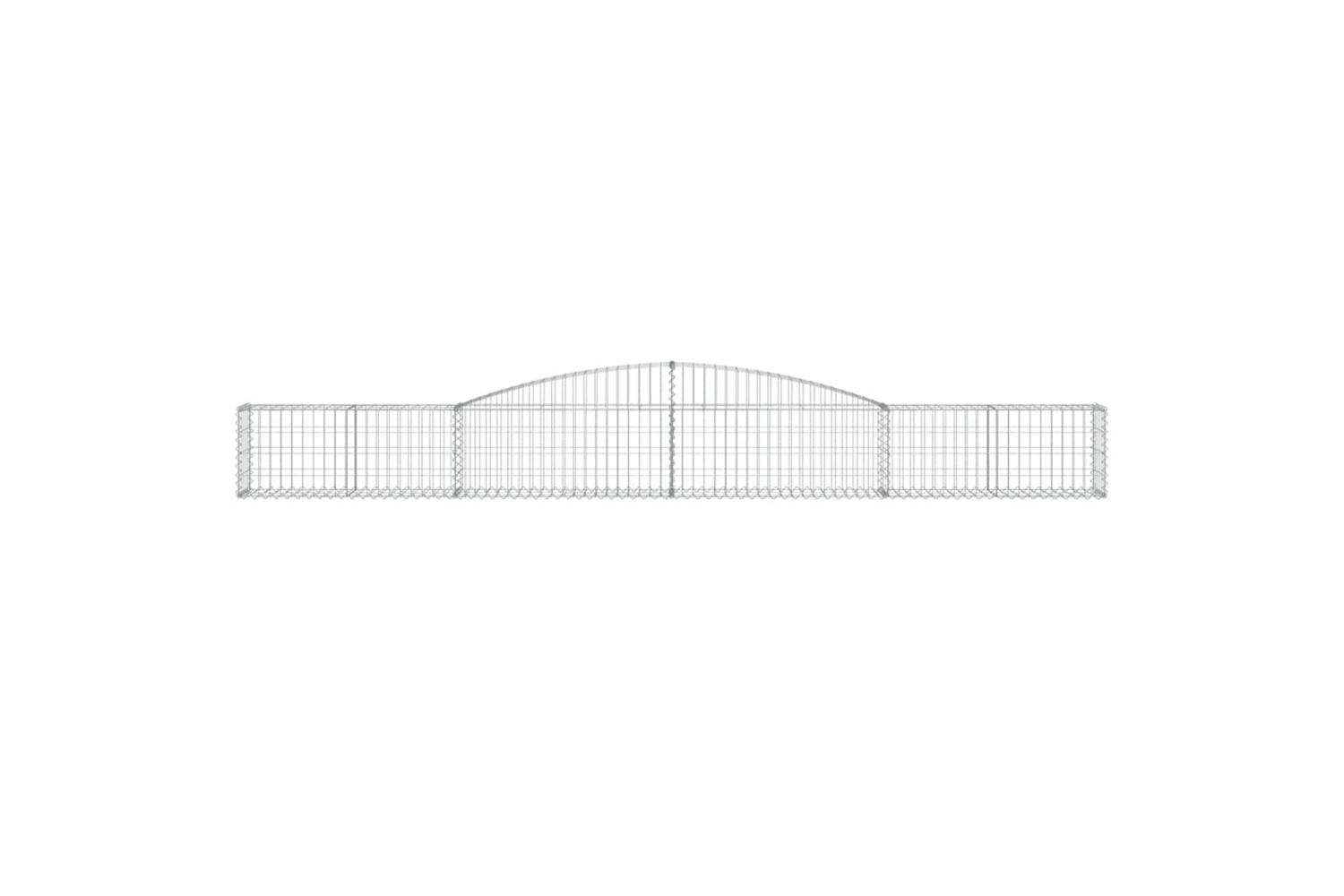 vidaXL 3146827 Arched Gabion Baskets 2 Pcs 400x30x40/60cm Galvanised Iron